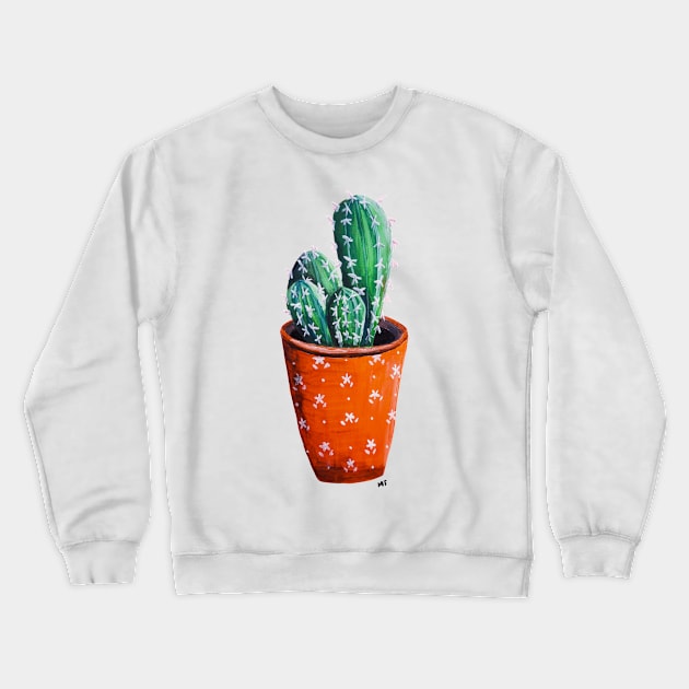 Cute Potted Cactus Print Crewneck Sweatshirt by monitdesign